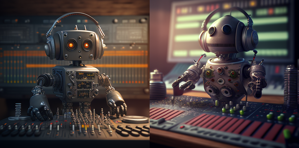Robots at the audio mixer